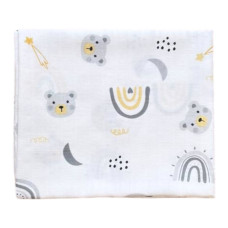 Муслінова пелюшка Ведмедик Сірий 100/80