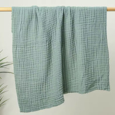 Мусліновий плед жатка Оливковий 6 шарів 100/100