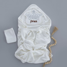 Дитячий рушник з кутиком махровий Prince Молочний 90/85