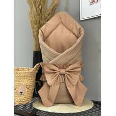 Конверт 80/80 з бантом-гумкою та кокосовою вкладкою Коричневий / Весна