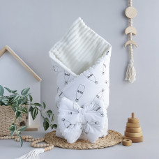 Плед зі з‘ємним утеплювачем та бантом-резинкою Мілк/ Молочний плюш 90/80