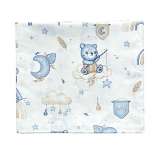 Бавовняна пелюшка Ведмедики Веселки Блакитний 90/80