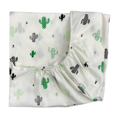 Простинка на гумці в ліжко Кактуси 120/60