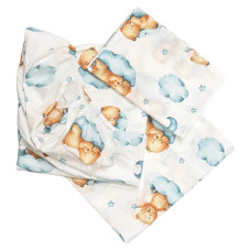 Комплект постільної білизни Ведмедик на хмаринці Бірюзовий (підковдра 140*110, наволочка 40*60, простинка 120*60)