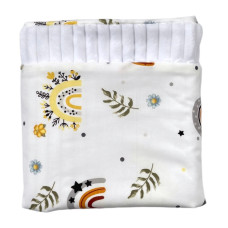 Плед плюш, без утеплення Веселка Бежевий / Білий плюш 100/80