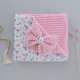 Плед зі з‘ємним утеплювачем та бантом-резинкою Квіточки Рожевий / Рожевий плюш 90/80