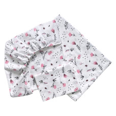 Комплект постільної білизни Квіточки Рожевий (підковдра 140*110, наволочка 40*60, простинка 120*60)