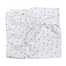 Простинка на гумці в ліжко Зірки золото (гліттер) 120/60
