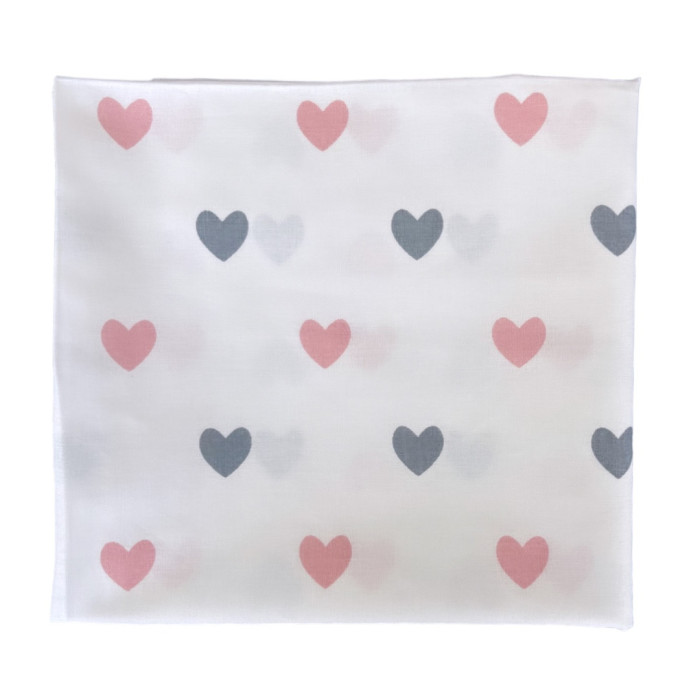 Бавовняна пелюшка Сердечка Рожевий 90/80
