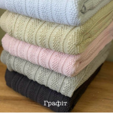 Плед в’язаний (100% cotton pampuk) з утеплювачем Графіт 90/80