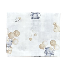 Муслінова пелюшка Ведмедик з кульками Сірий 90/80