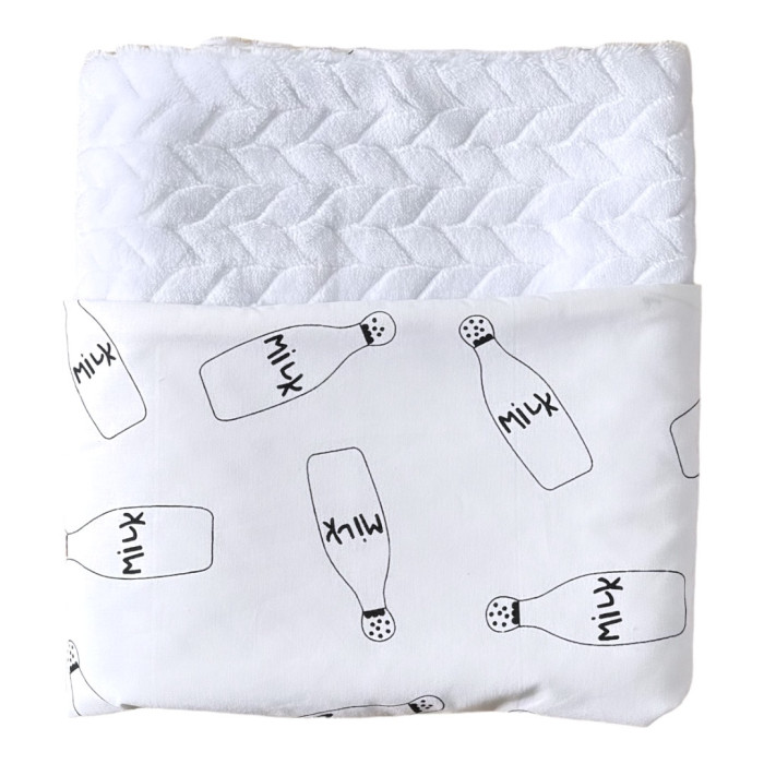 Плед плюш, без утеплення Мілк/ Білий плюш косичка 100/80