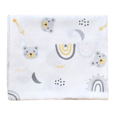 Муслінова пелюшка Ведмедик Сірий 90/80