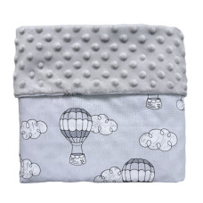 Плед плюш, без утеплення Повітряні кулі Сірий / Сірий плюш пупиришка 100/80