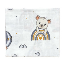 Муслінова пелюшка Ведмедик Веселка Синій 90/80