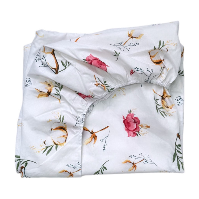 Простинка на гумці в ліжко Квіти Троянда 120/60