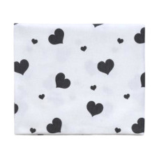 Пелюшка фланелева/байкова (Туреччина) Сердечка чорний 90/80