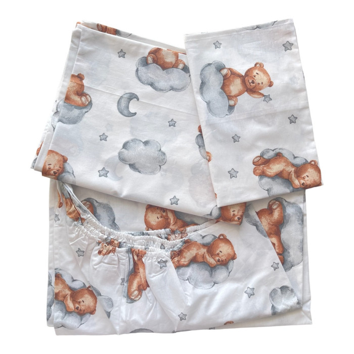 Комплект постільної білизни Ведмедик Коричневий на хмаринці (підковдра 140*110, наволочка 40*60, простинка 120*60)