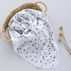 Мусліновий плед 4 шари Точки 100/80