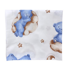 Бавовняна пелюшка Ведмедик на хмаринці Блакитний 90/80