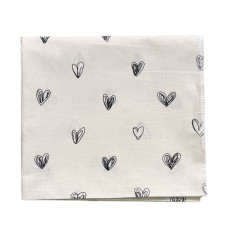 Бавовняна пелюшка Сердечка зелені на бежевому 90/80