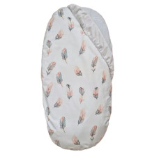 Непромокаюче простирадло на гумці в коляску Пір‘їки Кораллові