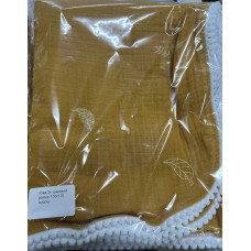 Мусліновий плед жатка 2 шари Листики на Помаранчевому 130/100