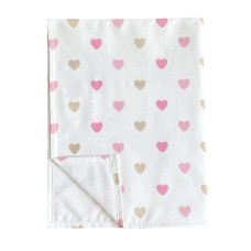 Непромокаюча пелюшка Сердечка Рожевий - Бежевий 50/70