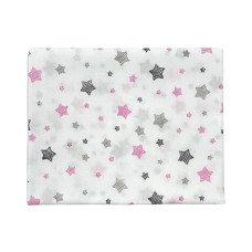 Ситцева пелюшка Зірки Рожевий -сірий 95/80