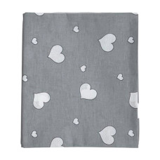 Бавовняна пелюшка Сердечка білі на сірому 90/80