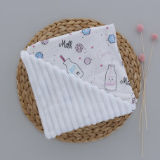 Плед плюш, без утеплення Мілк Рожевий /Білий плюш 100/80