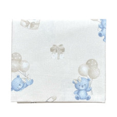 Пелюшка фланелева/байкова (Туреччина) Ведмедик з кульками Блакитний 90/80