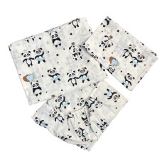 Комплект постільної білизни Панди Блакитний (підковдра 140*110, наволочка 40*60, простинка 120*60)