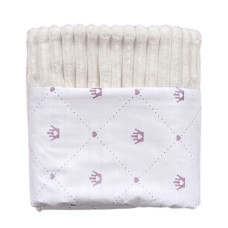 Плед плюш, без утеплення Корони Рожевий (гліттер)/ Молочний плюш 100/80