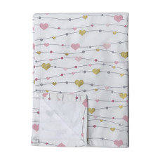 Непромокаюча пелюшка Сердечка Рожевий -Золото (гліттер) 50/70