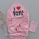 Дитячий рушник з кутиком махровий Мама Papa Рожевий 90/85